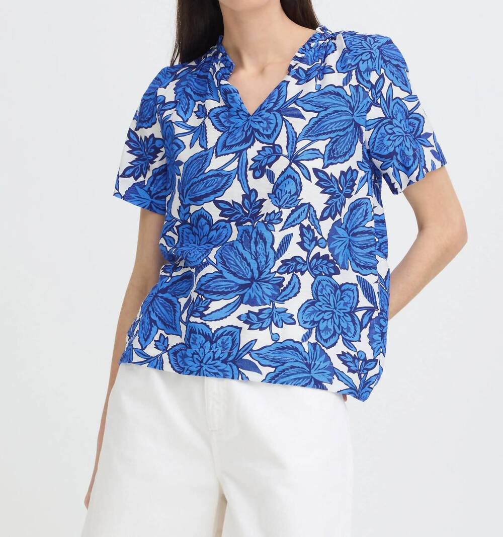 NEW B.YOUNG bethany bloom top in blue